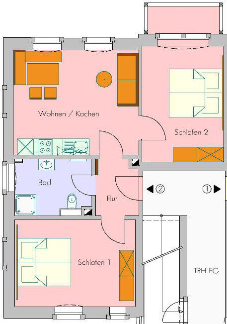 Grundriss Wohnung 2